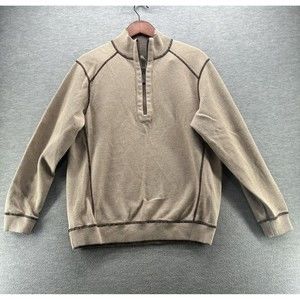 Tommy Bahama Men's Beige Reversible 1/4 Zip Up Pullover Sweatshirt Size XL (A42)